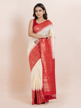 KAVVYA off-white weaving silk saree